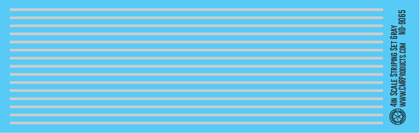 HO Scale - Scale Striping Set 4in Gray
