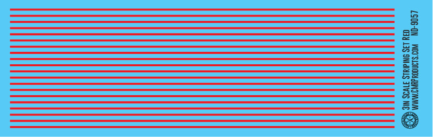 N Scale - Scale Striping Set 3in Red