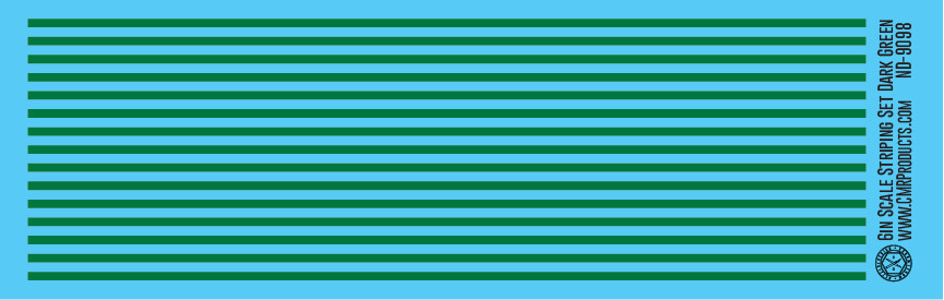 N Scale - Scale Striping Set 6in Dark Green