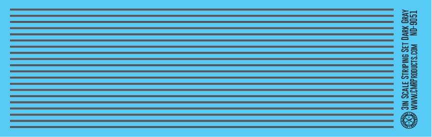 N Scale - Scale Striping Set 3in Dark Gray