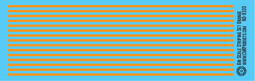 N Scale - Scale Striping Set 6in Orange