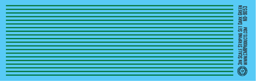 N Scale - Scale Striping Set 3in Dark Green