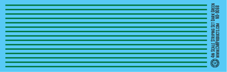 N Scale - Scale Striping Set 4in Dark Green
