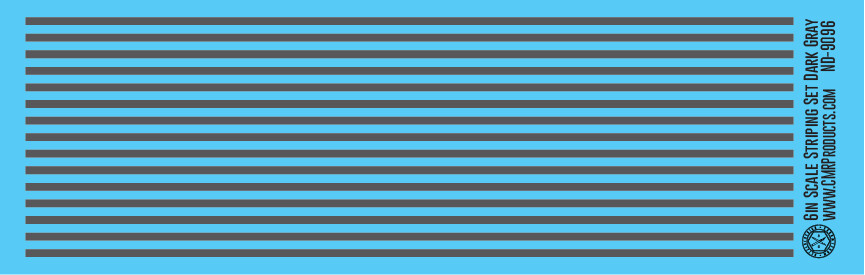N Scale - Scale Striping Set 6in Dark Gray