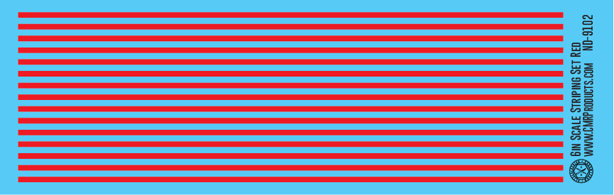 N Scale - Scale Striping Set 6in Red