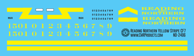 Reading Northern CF7 Yellow Stripe Scheme Decals