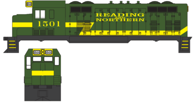 Reading Northern CF7 Yellow Stripe Scheme Decals