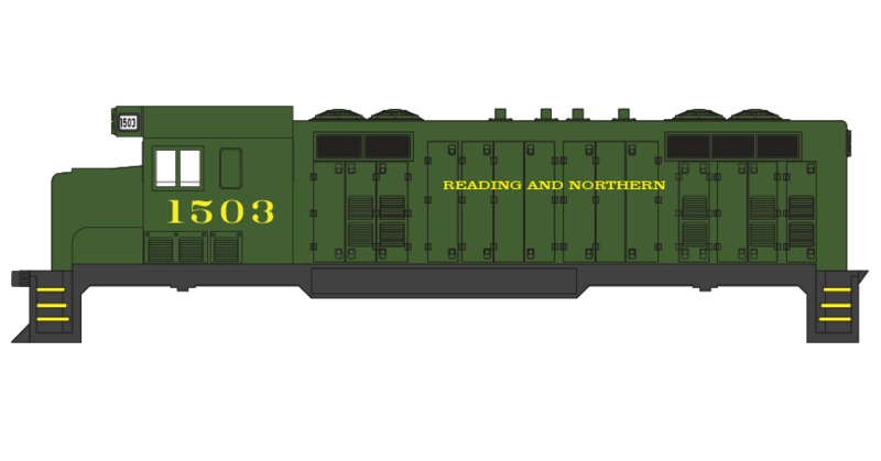 Reading Northern CF7 Green Scheme Decals