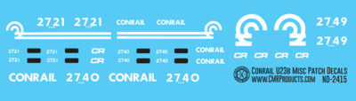 N Scale - Conrail U23b Misc Patch Set Decals