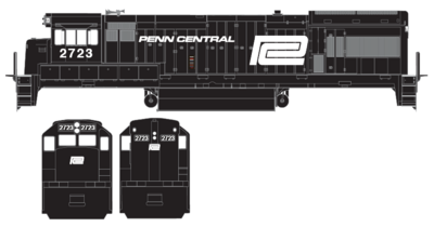 Penn Central U23b Locomotive Decals