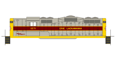 Erie Lackawanna GP7/GP9 Gray Yellow Decals