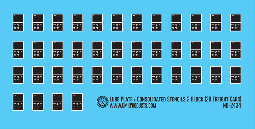Freight Car Labels - 1970s 2 Block Lube Plates