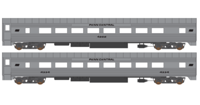 Penn Central Corrigated Passenger Car Black Logo Lettering Decals