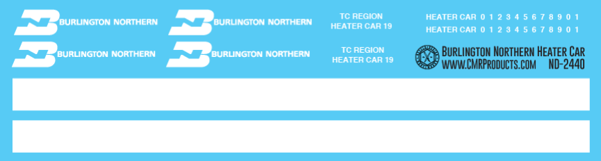 Burlington Northern Heater Car Decals