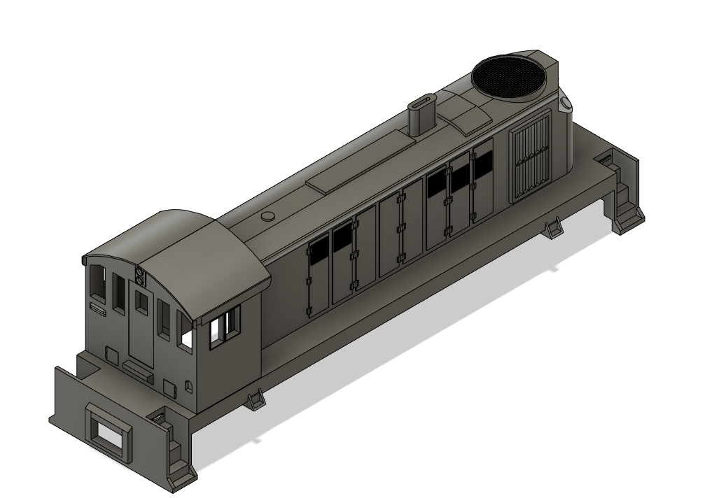 N Scale Alco T-6 Alt Vent Placement Locomotive Shell