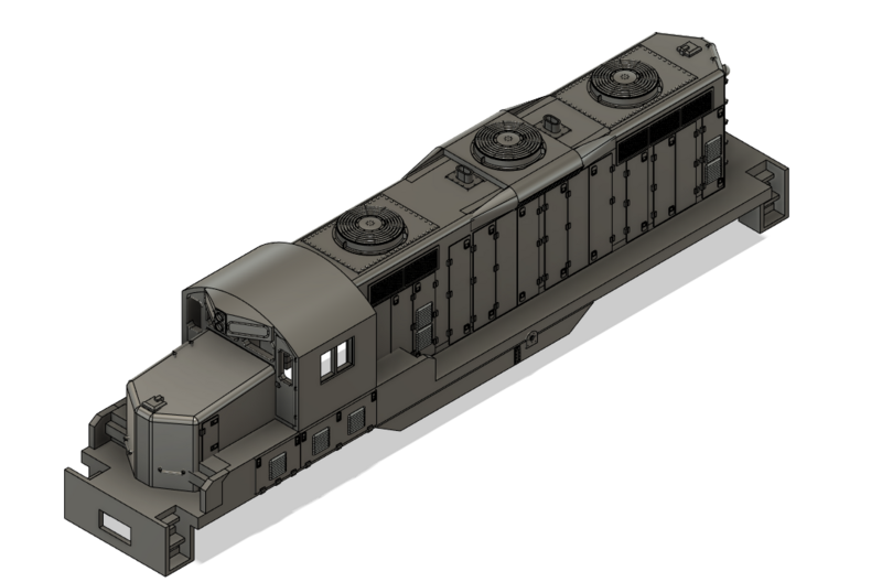 N Scale EMD GP9 Ph3 Angled Chop Nose with DB Locomotive Shell