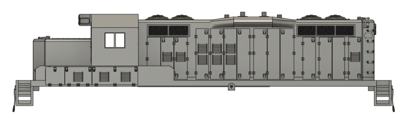 N Scale EMD ATSF GP7u with patched DB Locomotive Shell
