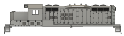 N Scale EMD ATSF GP7u with patched DB Locomotive Shell