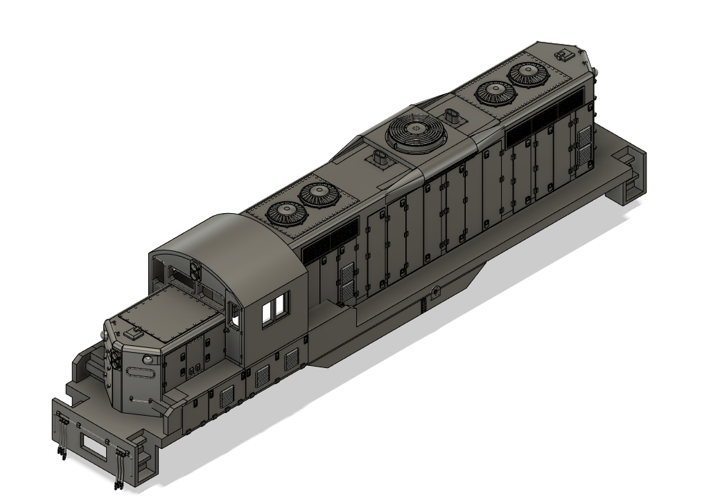 N Scale EMD GP9 Ph2 Chop Number Board Nose with DB Locomotive Shell