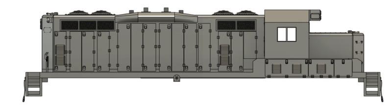 N Scale EMD ATSF GP9u with patched DB Locomotive Shell