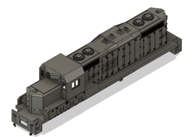 N Scale EMD ATSF GP7u with patched DB Locomotive Shell