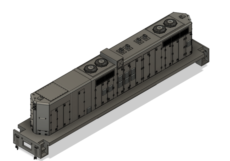 N Scale EMD BN GP9P2 B Unit Slug Style Handrail Locomotive Shell