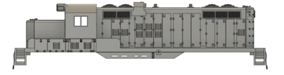 N Scale MILW GP20 Large Angled Horst Locomotive Shell