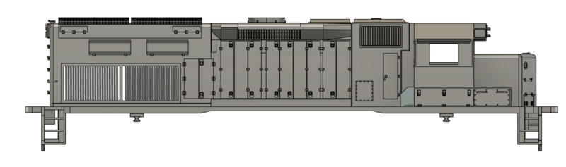 HO Scale EMD GP50T Tunnel Motor Engine Shell