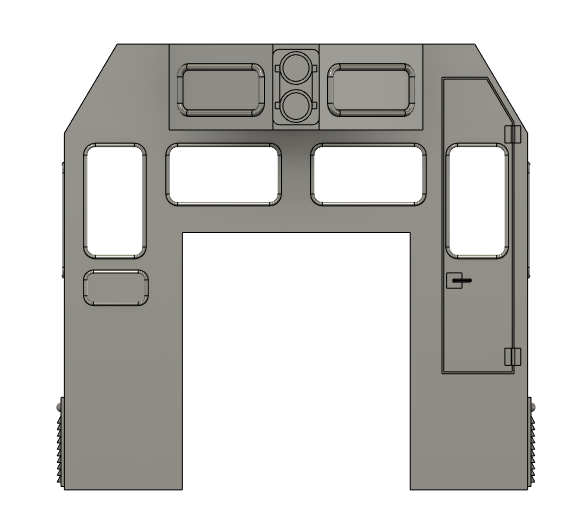 HO Scale Train Parts - CF7 Sight Window 3 Window Angled Cab