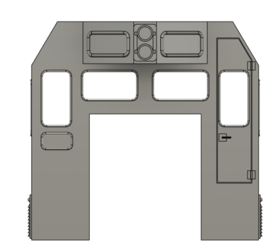 HO Scale Train Parts - CF7 Sight Window 3 Window Angled Cab