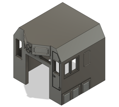 HO Scale Train Parts - CF7 Tall Engineer Window, Plugged 3 Window Cab