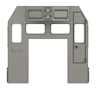 HO Scale Train Parts - CF7 Tall Engineer Window, 3 Window Cab