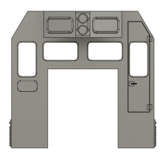 HO Scale Train Parts - CF7 Sight Engineer Window, Plated 3 Window Cab
