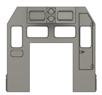 HO Scale Train Parts - CF7 Sight Engineer Window, Plated 3 Window Cab