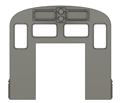 HO Scale Train Parts - CF7 Short Engineer Window, Plated 3 Window Cab
