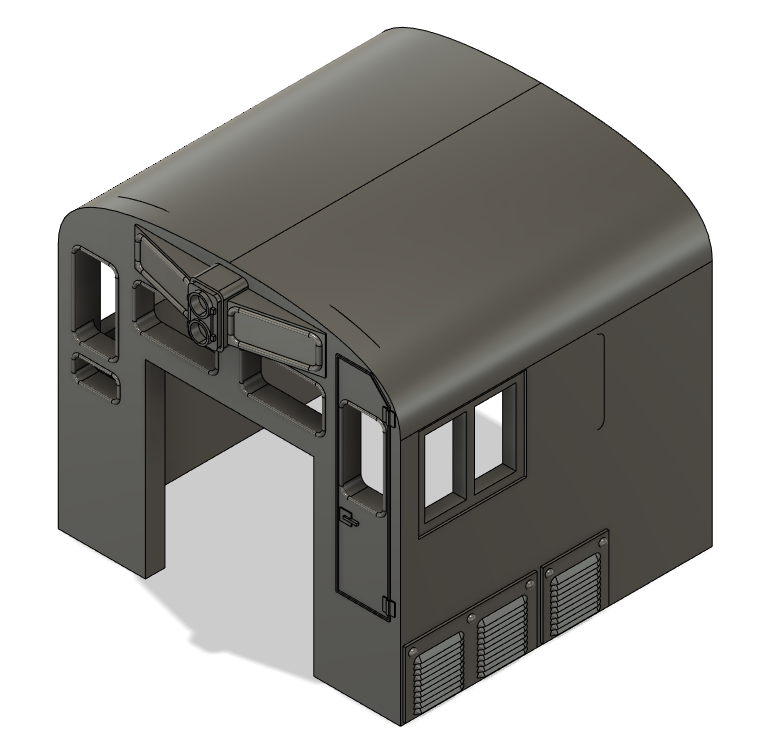 HO Scale Train Parts - CF7 Sight Engineer Window, Plated 3 Window Cab