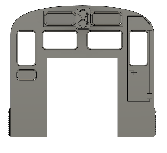 HO Scale Train Parts - CF7 Sight Engineer Window, Plated 3 Window Cab