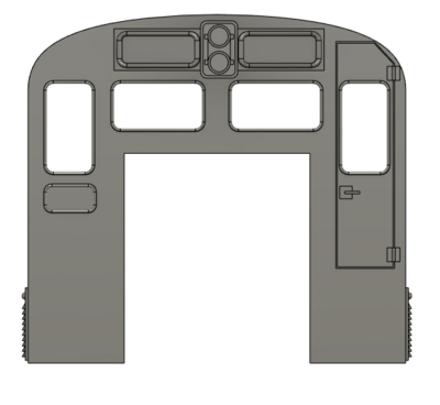 HO Scale Train Parts - CF7 Sight Engineer Window, Plated 3 Window Cab
