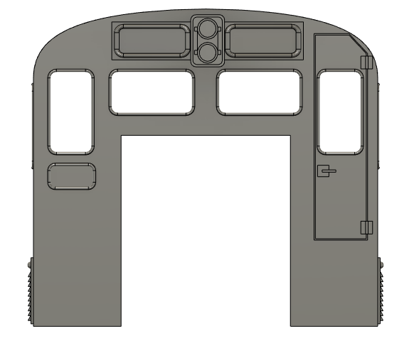 HO Scale Train Parts - CF7 Sight Engineer Window, Plugged 3 Window Cab