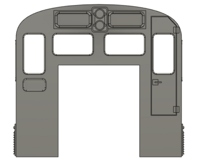HO Scale Train Parts - CF7 Sight Engineer Window, Plugged 3 Window Cab