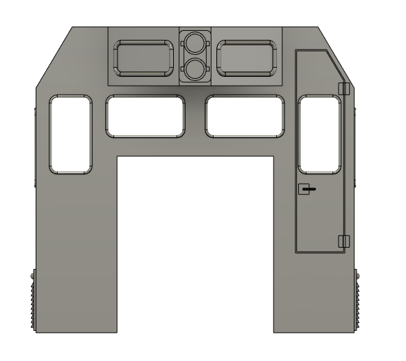 HO Scale Train Parts - CF7 3 Window No Sight Window Angled Cab