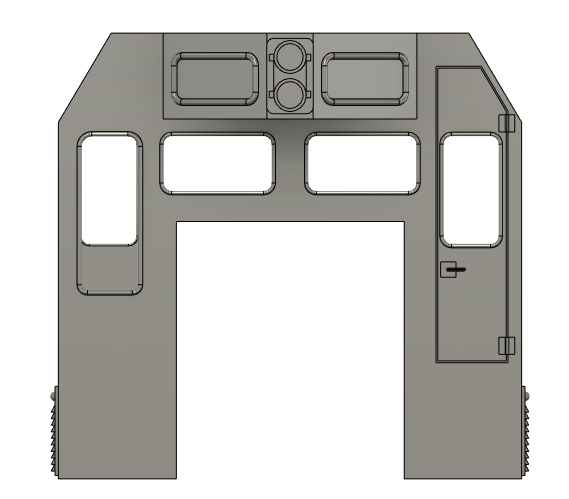 HO Scale Train Parts - CF7 Tall Engineer Window, Plated 3 Window Cab