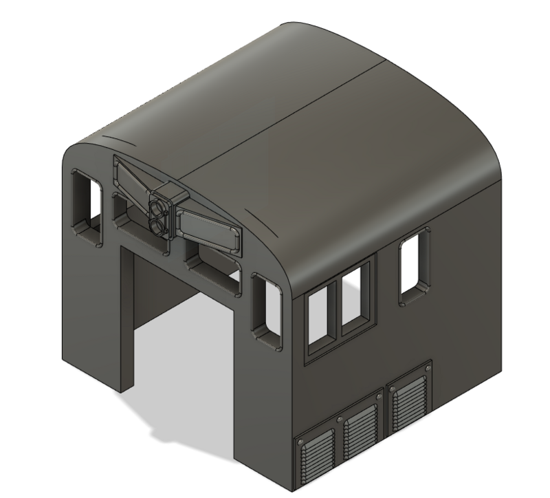 HO Scale Train Parts - CF7 Short Engineer Window, 3 Window Cab