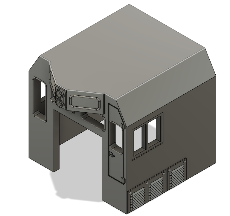 HO Scale Train Parts - CF7 Tall Engineer Window, Plated 3 Window Cab