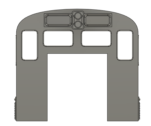 HO Scale Train Parts - CF7 Short Engineer Window, Plugged 3 Window Cab
