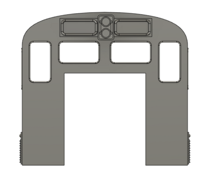 HO Scale Train Parts - CF7 Short Engineer Window, Plugged 3 Window Cab