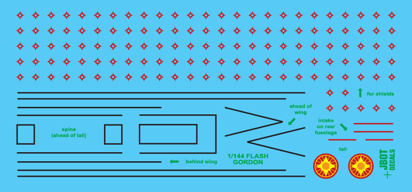 JBOT Decals - 1/144 Flash Gordon War Rocket Ajax