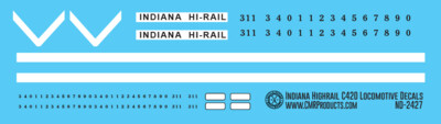 HO Scale - Indiana Hi-Rail C420 Locomotive Decals