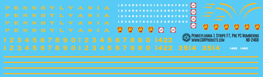 N Scale - Pennsylvania Railroad One Stripe F Unit Decals