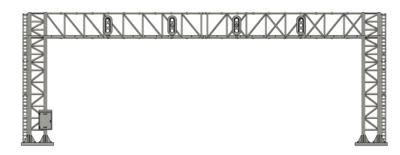 N Scale - Signal Bridge 4 Track 33mm Vertical Signals